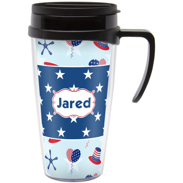 Custom Patriotic Celebration Acrylic Travel Mug with Handle (Personalized)