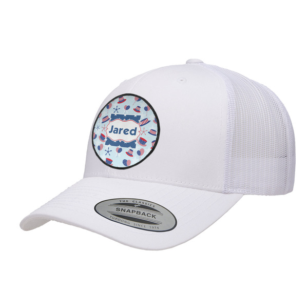 Custom Patriotic Celebration Trucker Hat - White (Personalized)
