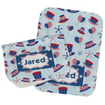 Patriotic Celebration Burp Cloths - Fleece - Set of 2 w/ Name or Text