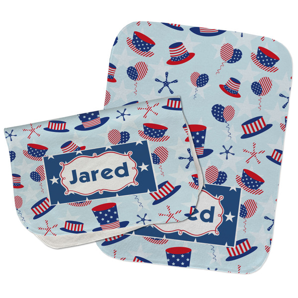 Patriotic Celebration Two Rectangle Burp Cloths - Open & Folded