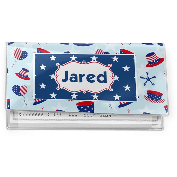 Custom Patriotic Celebration Vinyl Checkbook Cover (Personalized)