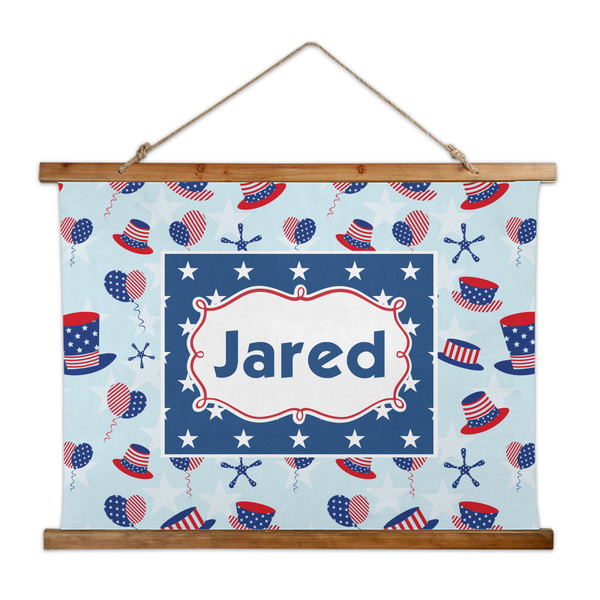 Custom Patriotic Celebration Wall Hanging Tapestry - Wide (Personalized)