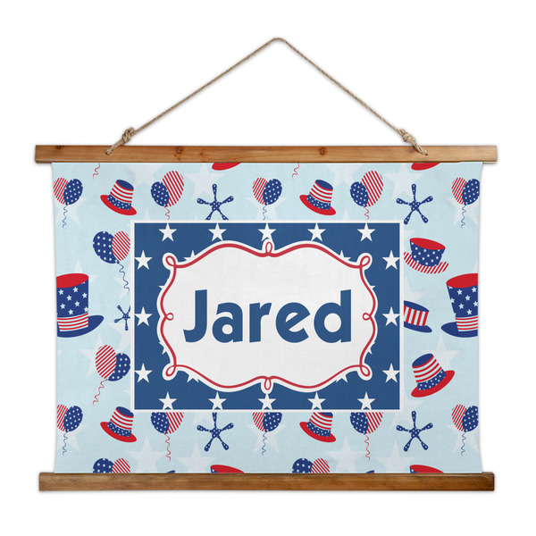 Custom Patriotic Celebration Wall Hanging Tapestry - Wide (Personalized)