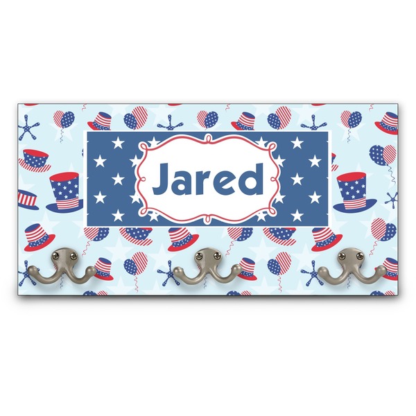 Custom Patriotic Celebration Wall Mounted Coat Rack (Personalized)
