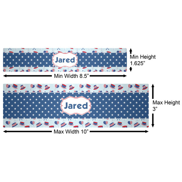 Patriotic Celebration Water Bottle Labels w/ Dimensions