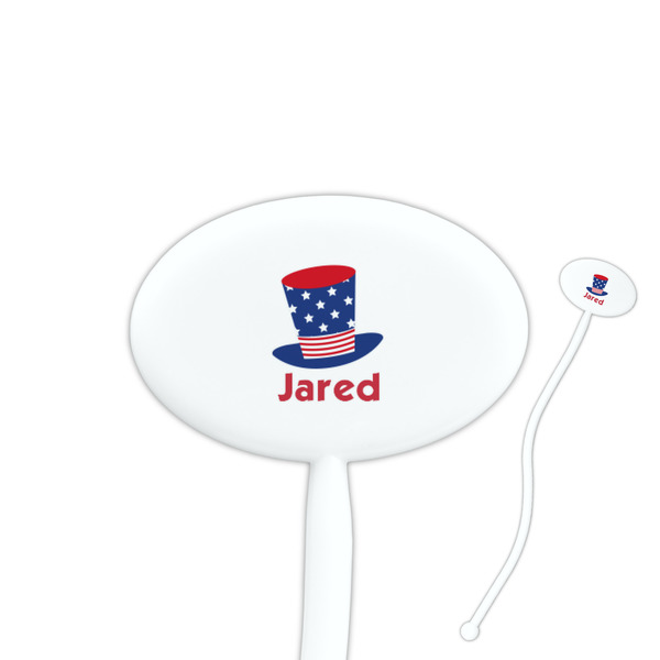 Custom Patriotic Celebration Oval Plastic Stir Sticks (Personalized)