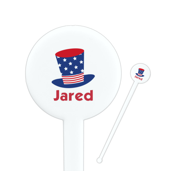 Custom Patriotic Celebration Round Plastic Stir Sticks (Personalized)