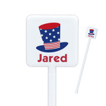 Patriotic Celebration Square Plastic Stir Sticks (Personalized)