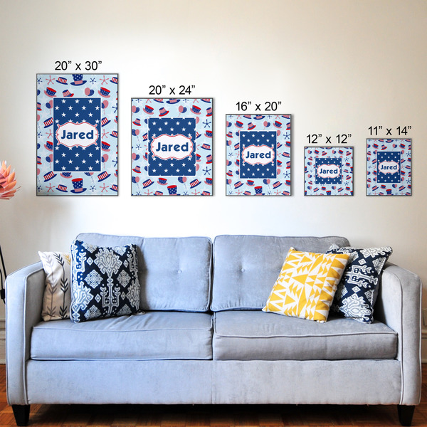 Patriotic Celebration Wood Prints - Size Comparison