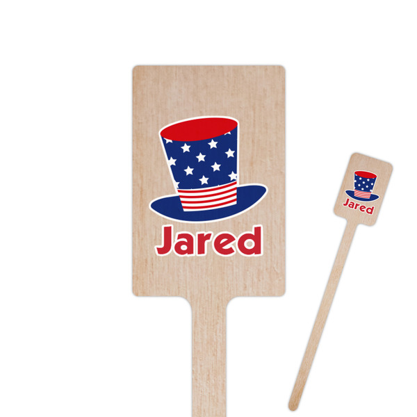 Custom Patriotic Celebration Rectangle Wooden Stir Sticks (Personalized)