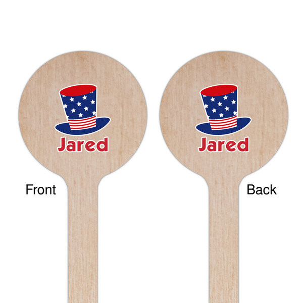 Patriotic Celebration Wooden 6" Stir Stick - Round - Double Sided - Front & Back