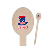 Patriotic Celebration Oval Wooden Food Picks - Double Sided (Personalized)