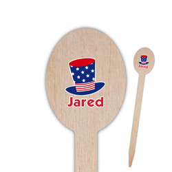 Patriotic Celebration Oval Wooden Food Picks - Double Sided (Personalized)