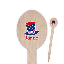 Patriotic Celebration Oval Wooden Food Picks (Personalized)