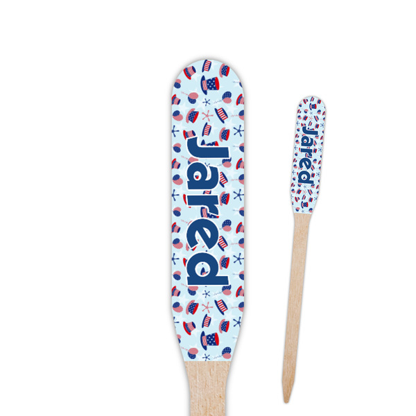 Custom Patriotic Celebration Paddle Wooden Food Picks (Personalized)