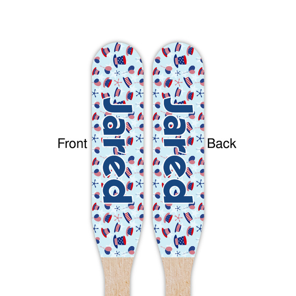 Patriotic Celebration Wooden Food Pick - Paddle - Double Sided - Front & Back