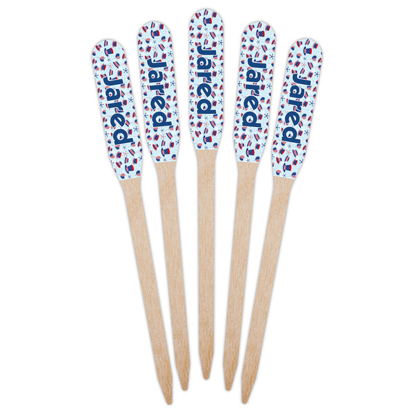Patriotic Celebration Wooden Food Pick - Paddle - Fan View