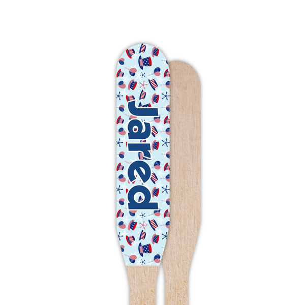 Patriotic Celebration Wooden Food Pick - Paddle - Single Sided - Front & Back