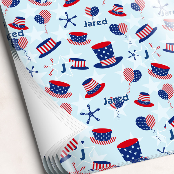 Custom Patriotic Celebration Wrapping Paper Sheets - Single-Sided - 20" x 28" (Personalized)
