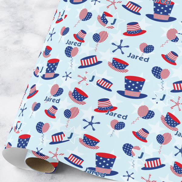Custom Patriotic Celebration Wrapping Paper Roll - Large (Personalized)