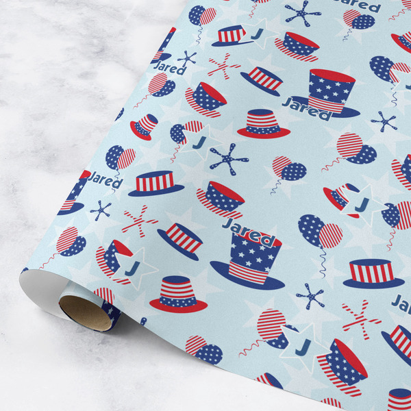 Custom Patriotic Celebration Wrapping Paper Roll - Medium - Matte (Personalized)