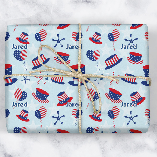 Patriotic Celebration Wrapping Paper Roll - Matte - Wrapped Box