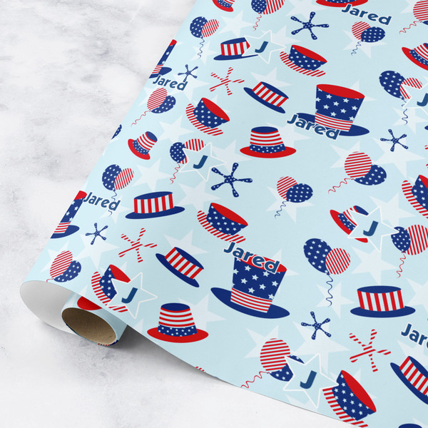 Custom Patriotic Celebration Wrapping Paper Roll - Medium (Personalized)