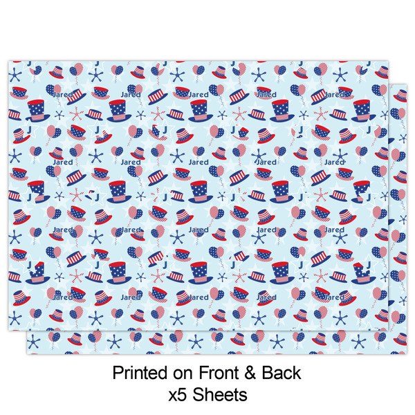 Patriotic Celebration Wrapping Paper Sheet - Double Sided - Front