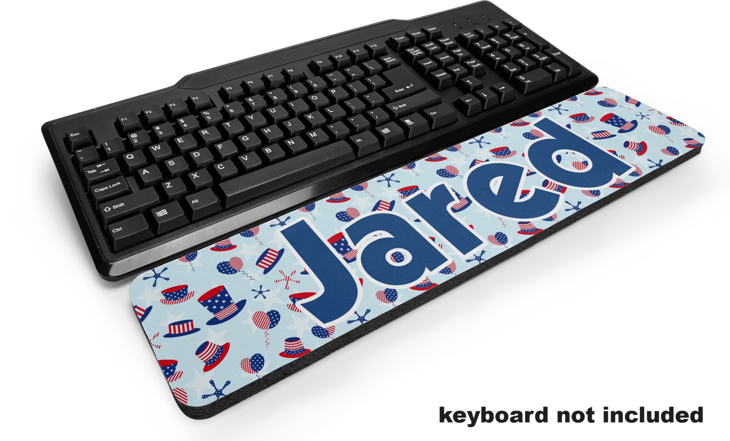 Custom Patriotic Celebration Keyboard Wrist Rest (Personalized