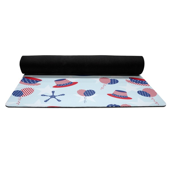 Patriotic Celebration Yoga Mat Rolled up Black Rubber Backing