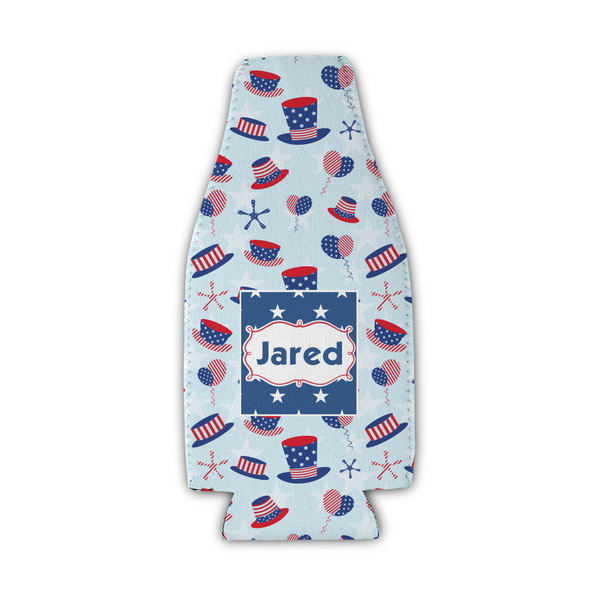 Custom Patriotic Celebration Zipper Bottle Cooler (Personalized)