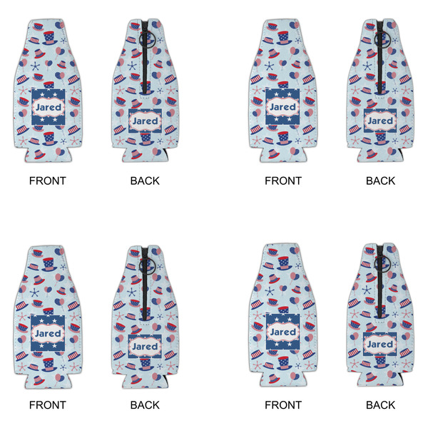 Patriotic Celebration Zipper Bottle Cooler - Set of 4 - APPROVAL