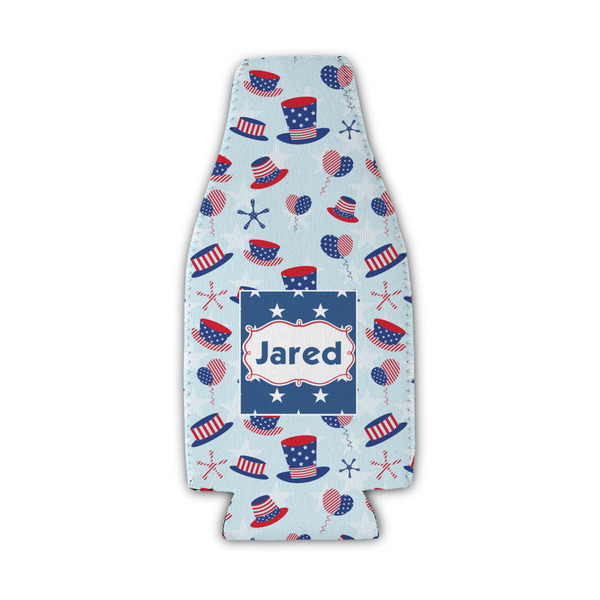 Patriotic Celebration Zipper Bottle Cooler - Set of 4 - FRONT