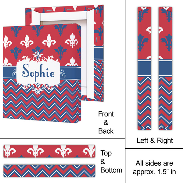 Patriotic Fleur de Lis 11x14 - Canvas Print - Approval
