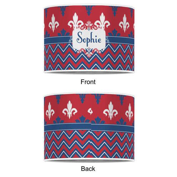 Patriotic Fleur de Lis 12" Drum Lampshade - APPROVAL (Poly Film)