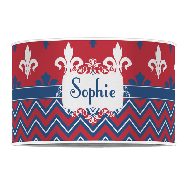 Patriotic Fleur de Lis 12" Drum Lampshade - FRONT (Poly Film)