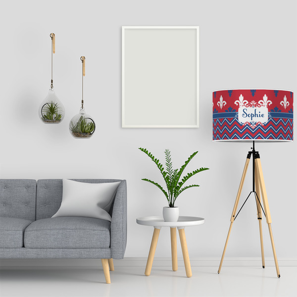 Patriotic Fleur de Lis 12" Drum Lampshade - LIFESTYLE