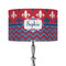 Patriotic Fleur de Lis 12" Drum Lampshade - ON STAND (Fabric)