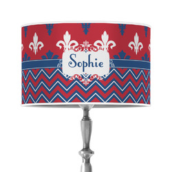 Patriotic Fleur de Lis 12" Drum Lamp Shade - Poly-film (Personalized)