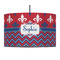 Patriotic Fleur de Lis 12" Drum Pendant Lamp - Fabric (Personalized)