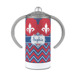 Patriotic Fleur de Lis 12 oz Stainless Steel Sippy Cup (Personalized)