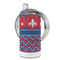 Patriotic Fleur de Lis 12 oz Stainless Steel Sippy Cups - FULL (back angle)