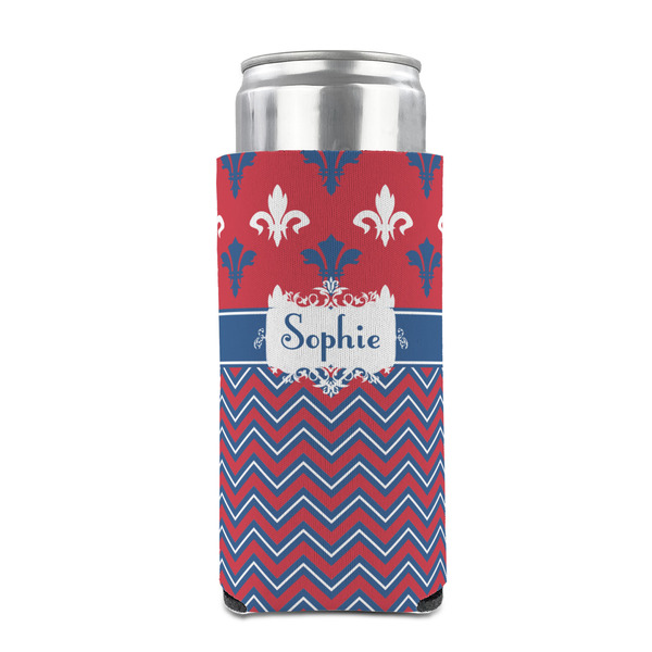 Patriotic Fleur de Lis 12oz Tall Can Sleeve - FRONT (on can)