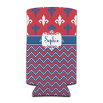 Patriotic Fleur de Lis Can Cooler (tall 12 oz) (Personalized)