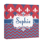 Patriotic Fleur de Lis Canvas Print - 12x12 (Personalized)