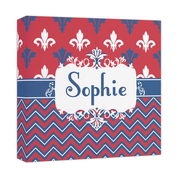 Custom Patriotic Fleur de Lis Canvas Print - 12x12 (Personalized)