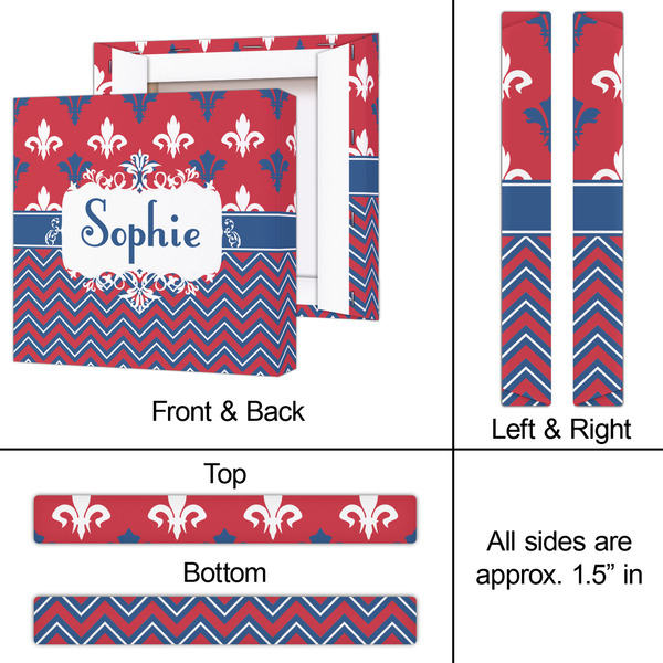 Patriotic Fleur de Lis 12x12 - Canvas Print - Approval