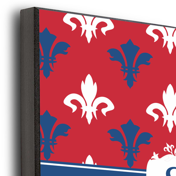 Patriotic Fleur de Lis 12x12 Wood Print - Closeup