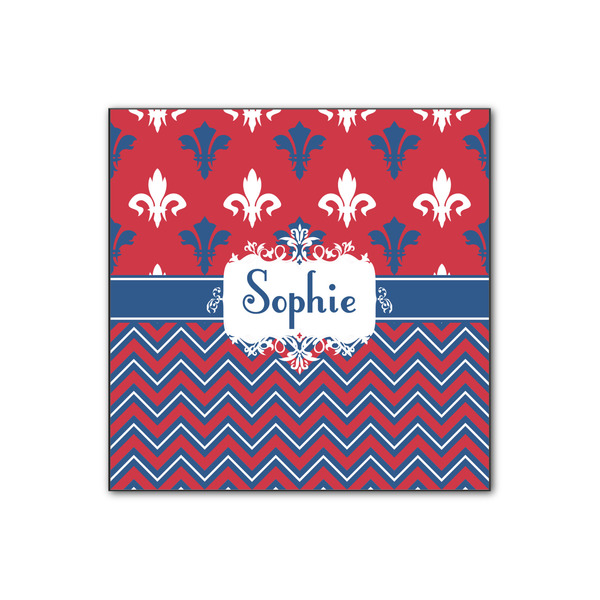 Custom Patriotic Fleur de Lis Wood Print - 12x12 (Personalized)