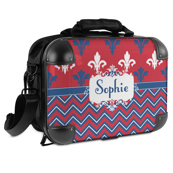 Custom Patriotic Fleur de Lis Hard Shell Briefcase (Personalized)